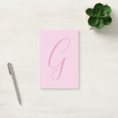 Eerste letter monogram lichtroze effen chic post-it® notes (Kantoor)