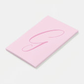 Eerste letter monogram lichtroze effen chic post-it® notes (Schuin)