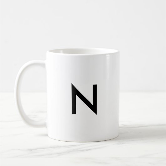 Eerste Letter Monogram Modern Stijlvol Trend Desi Koffiemok (Links)