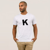 Eerste Letter Monogram Modern Stijlvol Trend T-shirt (Voorkant volledig)