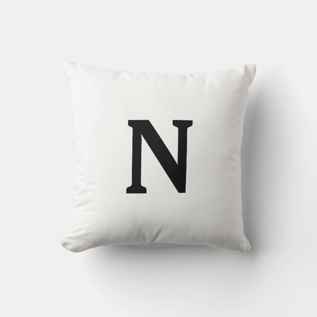 Eerste letter monogram modern stijlvol trendy kussen (Voorkant)