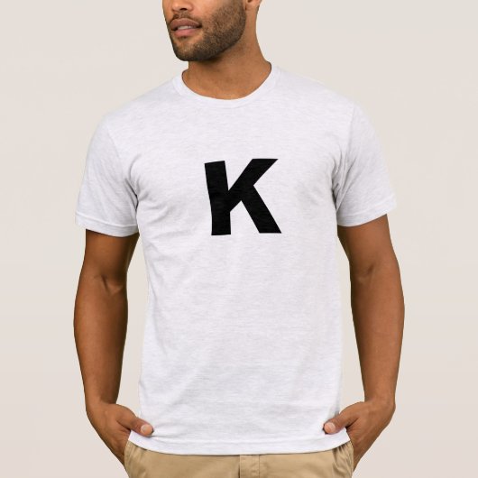 Eerste letter monogram modern trendy stijlvol t-shirt (Voorkant)