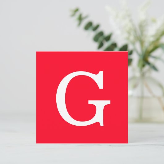 Eerste letter monogram rood wit gewoon eenvoudig (Staand voorkant)