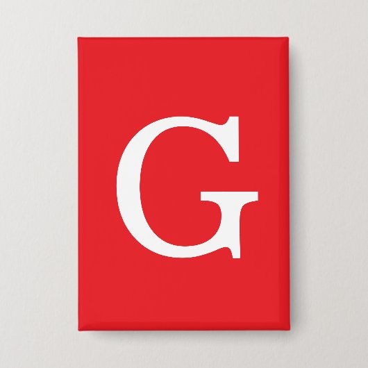 Eerste letter monogram rood wit gewoon eenvoudig button (Voorkant)