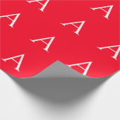 Eerste letter monogram rood wit gewoon eenvoudig cadeaupapier (Hoek)