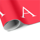 Eerste letter monogram rood wit gewoon eenvoudig cadeaupapier (Rol Hoek)