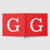 Eerste letter monogram rood wit gewoon eenvoudig gastenboek (Volledig)