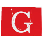 Eerste letter monogram rood wit gewoon eenvoudig groot cadeauzakje (Achterkant)