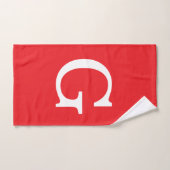 Eerste letter monogram rood wit gewoon eenvoudig handdoek (Handdoek)