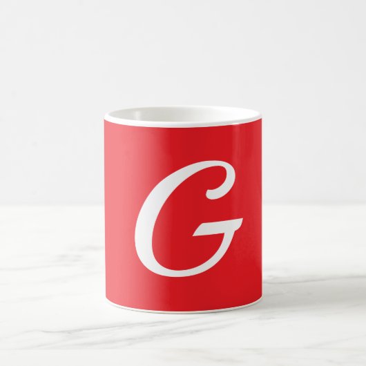 Eerste letter monogram rood wit gewoon eenvoudig koffiemok (Center)