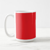 Eerste letter monogram rood wit gewoon eenvoudig koffiemok (Links)