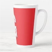 Eerste letter monogram rood wit gewoon eenvoudig latte mok (Rechts)