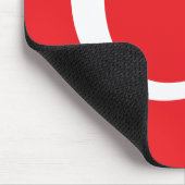 Eerste letter monogram rood wit gewoon eenvoudig muismat (Hoek)