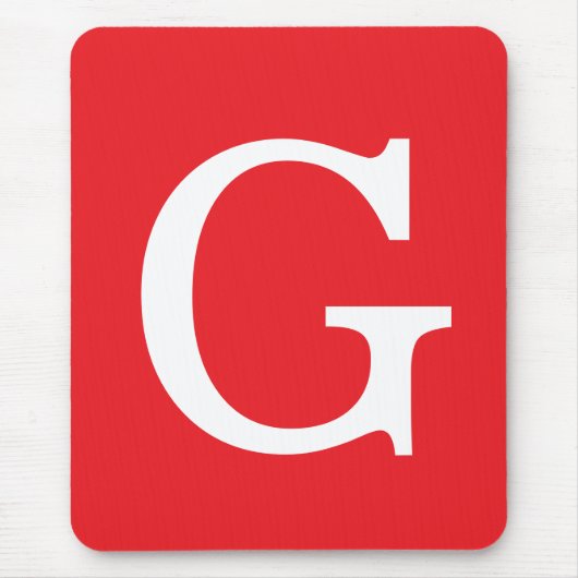 Eerste letter monogram rood wit gewoon eenvoudig muismat (Voorkant)