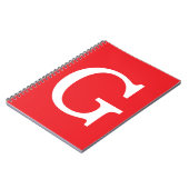 Eerste letter monogram rood wit gewoon eenvoudig notitieboek (Linkerzijde)