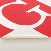 Eerste letter monogram rood wit gewoon eenvoudig sherpa deken (3/4)