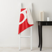Eerste letter monogram rood wit gewoon eenvoudig sherpa deken (In situ)