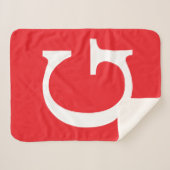 Eerste letter monogram rood wit gewoon eenvoudig sherpa deken (Voorkant (horizontaal))