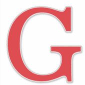 Eerste letter monogram rood wit gewoon eenvoudig sticker (Voorkant)