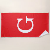 Eerste letter monogram rood wit gewoon eenvoudig strandlaken (Voorkant)