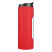 Eerste letter monogram rood wit gewoon eenvoudig thermosbeker (Gedraaid links)