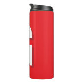 Eerste letter monogram rood wit gewoon eenvoudig thermosbeker (Geroteerd rechts)