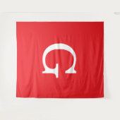 Eerste letter monogram rood wit gewoon eenvoudig wandkleed (Voorkant (horizontaal))