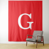 Eerste letter monogram rood wit gewoon eenvoudig wandkleed (In situ)