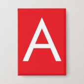 Eerste letter monogram rood wit gewoon modern button (Voorkant)