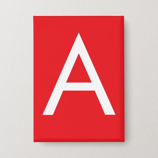 Eerste letter monogram rood wit gewoon modern button (Voorkant)