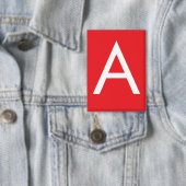 Eerste letter monogram rood wit gewoon modern button (Insitu)