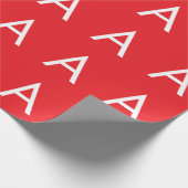 Eerste letter monogram rood wit gewoon modern cadeaupapier (Hoek)