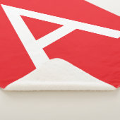 Eerste letter monogram rood wit gewoon modern sherpa deken (3/4)