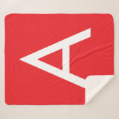 Eerste letter monogram rood wit gewoon modern sherpa deken (Voorkant (horizontaal))