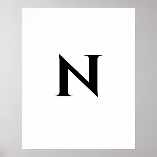 Eerste Letter Monogram Trendy Modern Ontwerp Poster (Voorkant)