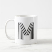 Eerste letter monogram zwart wit modern stijlvol koffiemok (Links)