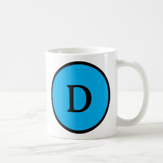 Eerste Letter Teal Monogram Modern Stijlvolle Koel Koffiemok