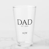 Eerste letter van het monogram van papa ingesteld glas (Voorkant)