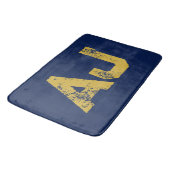 Eerste letters monogram goud & blauw effen eenvoud badmat (Gekanteld)