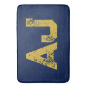 Eerste letters monogram goud & blauw effen eenvoud badmat (Voorkant Verticaal)