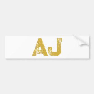 Eerste letters monogram goudkleur gewoon eenvoudig bumpersticker
