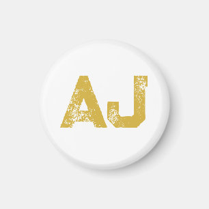 Eerste letters monogram goudkleurig gewoon eenvoud magneet