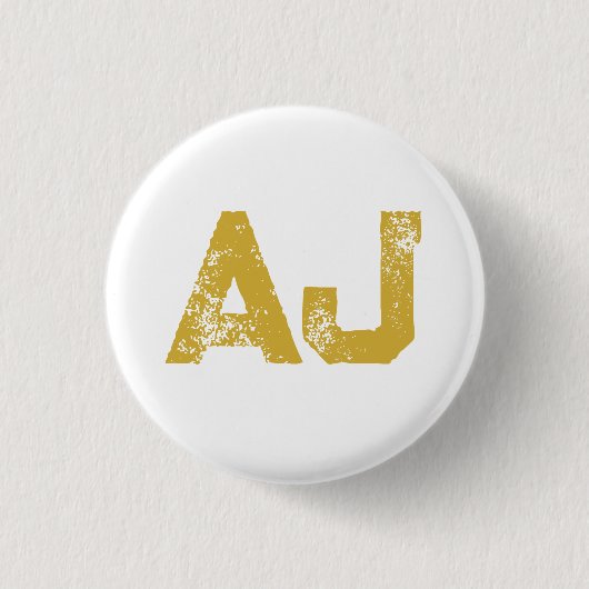 Eerste letters monogram goudkleurig gewoon eenvoud ronde button 3,2 cm (Voorkant)