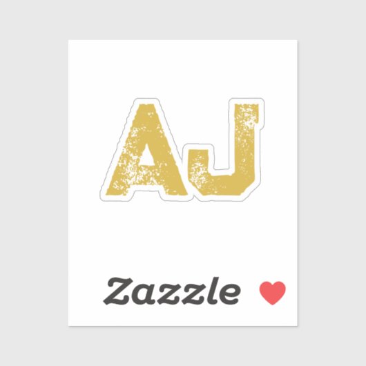 Eerste letters monogram goudkleurig gewoon eenvoud sticker (Vel)