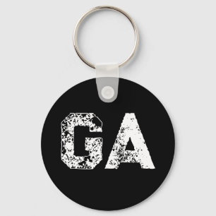 Eerste letters monogram zwart wit gewoon eenvoudig sleutelhanger