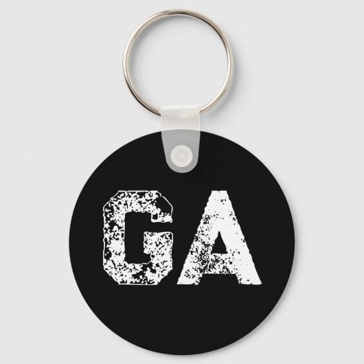 Eerste letters monogram zwart wit gewoon eenvoudig sleutelhanger (Voorkant)
