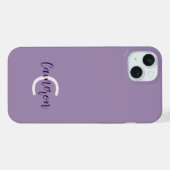Eerste letters naam verfijnd effen violet iPhone hoesje (Achterkant horizontaal)