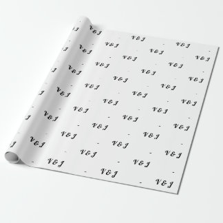 Eerste letters van het koppel op zwart-witte trouw cadeaupapier
