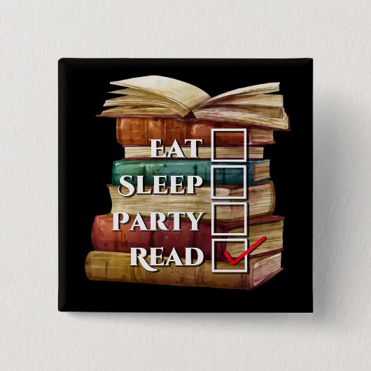 Eerste lezing vierkante button 5,1 cm (Voorkant)