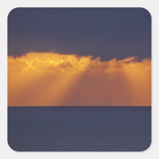 Eerste licht boven de Tasmanzee, Australië Vierkante Sticker (Voorkant)